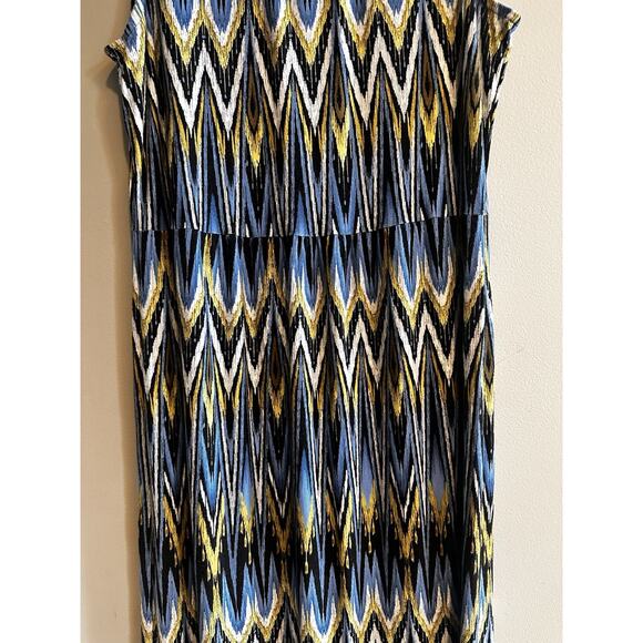 J Jill Wearever Collection Dress Size Small Tank Chevron Midi Sleeveless - Picture 3 of 12